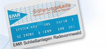EMR GMZ-Sicherungskarte mit Schließanlagen-Nummer